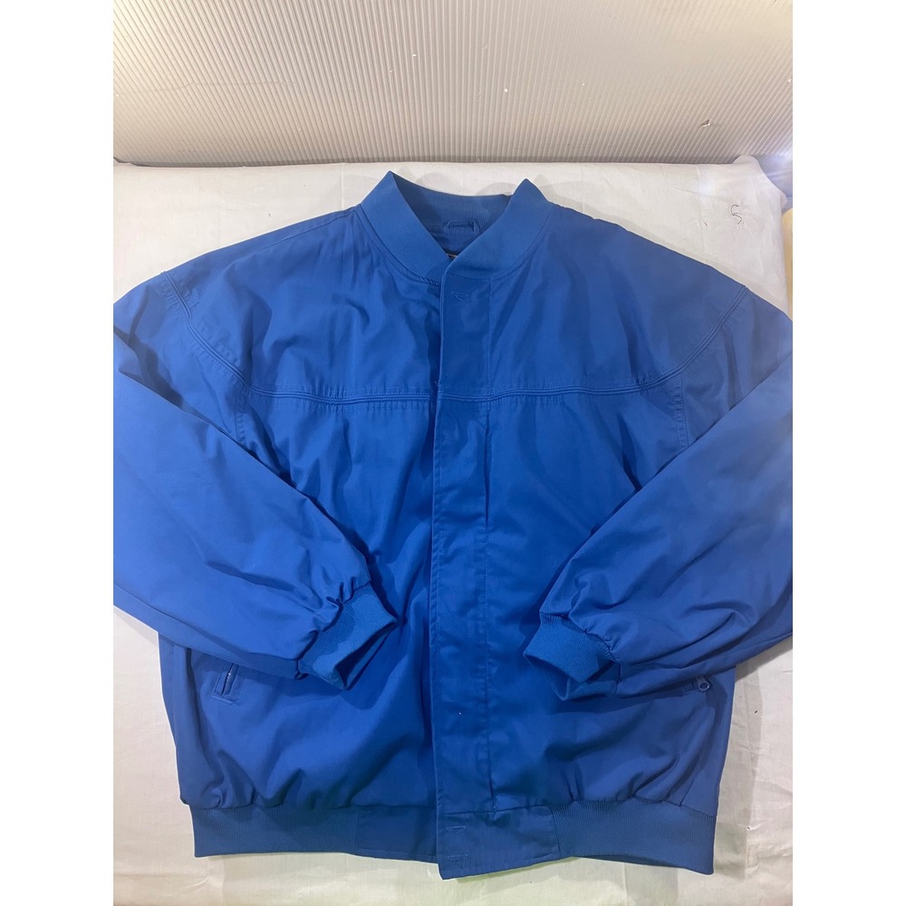 HABAND Mens XL Blue Bomber Jacket Zip Front Pockets Lined Casual Outerwear